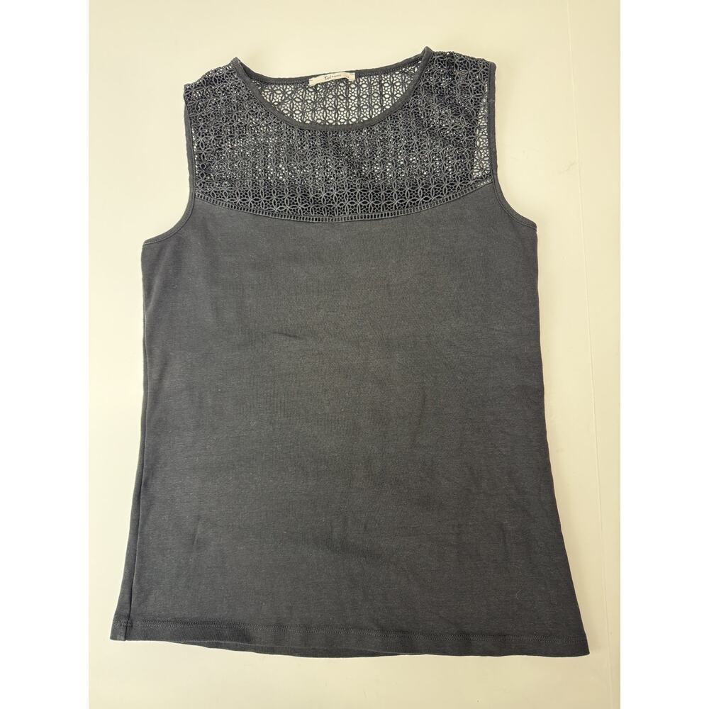 TU Woman Black Lace Yoke Sleeveless Top Romanitc Gothic Whimsigoth Tank Size 14